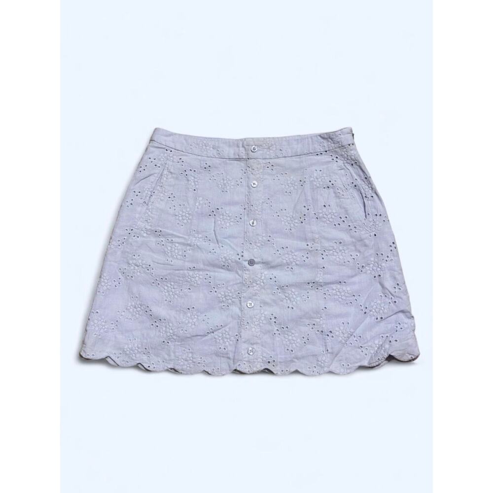Altar’d State Pale Blue Broderie Eyelet Scallop Hem Miniskirt Size M